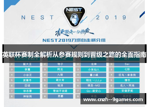 英联杯赛制全解析从参赛规则到晋级之路的全面指南