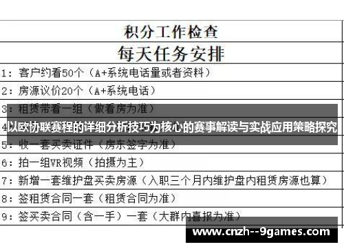 以欧协联赛程的详细分析技巧为核心的赛事解读与实战应用策略探究 以欧协联赛程的详细分析技巧为核心的赛事解读与实战应用策略探究